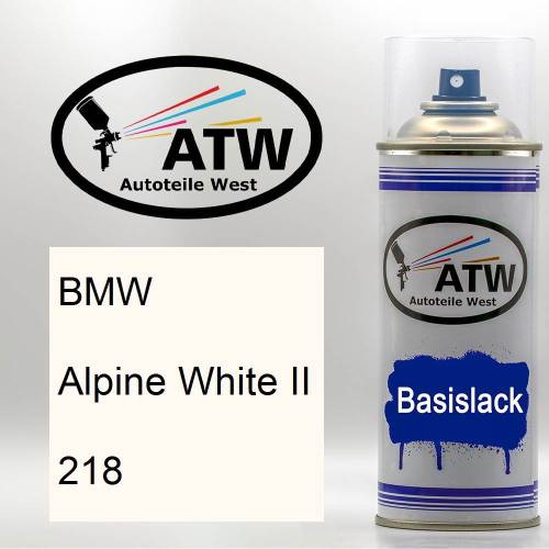 BMW, Alpine White II, 218: 400ml Sprühdose, von ATW Autoteile West.